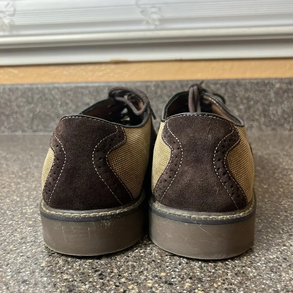 G.H.Bass & Co Men's Size 10.5 D Shoes Brown Fabric Casual Comfort Oxford Lace Up